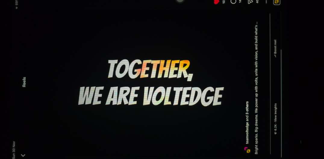 Cinematic title card produced for the official Team Reveal challenge: 'Together, We Are VoltEdge'.