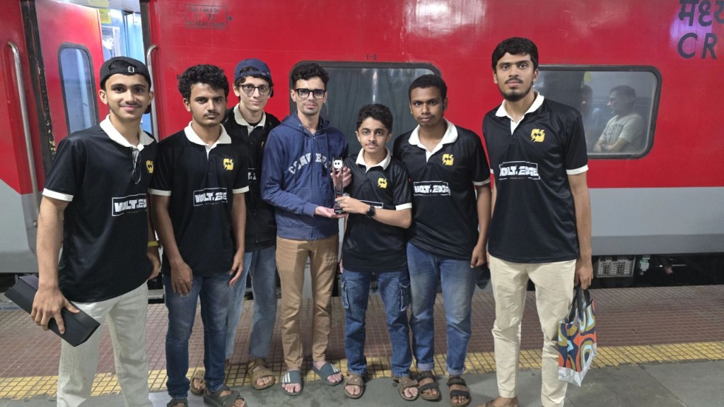 Our former teacher bidding farewell to Team VoltEdge on the return journey